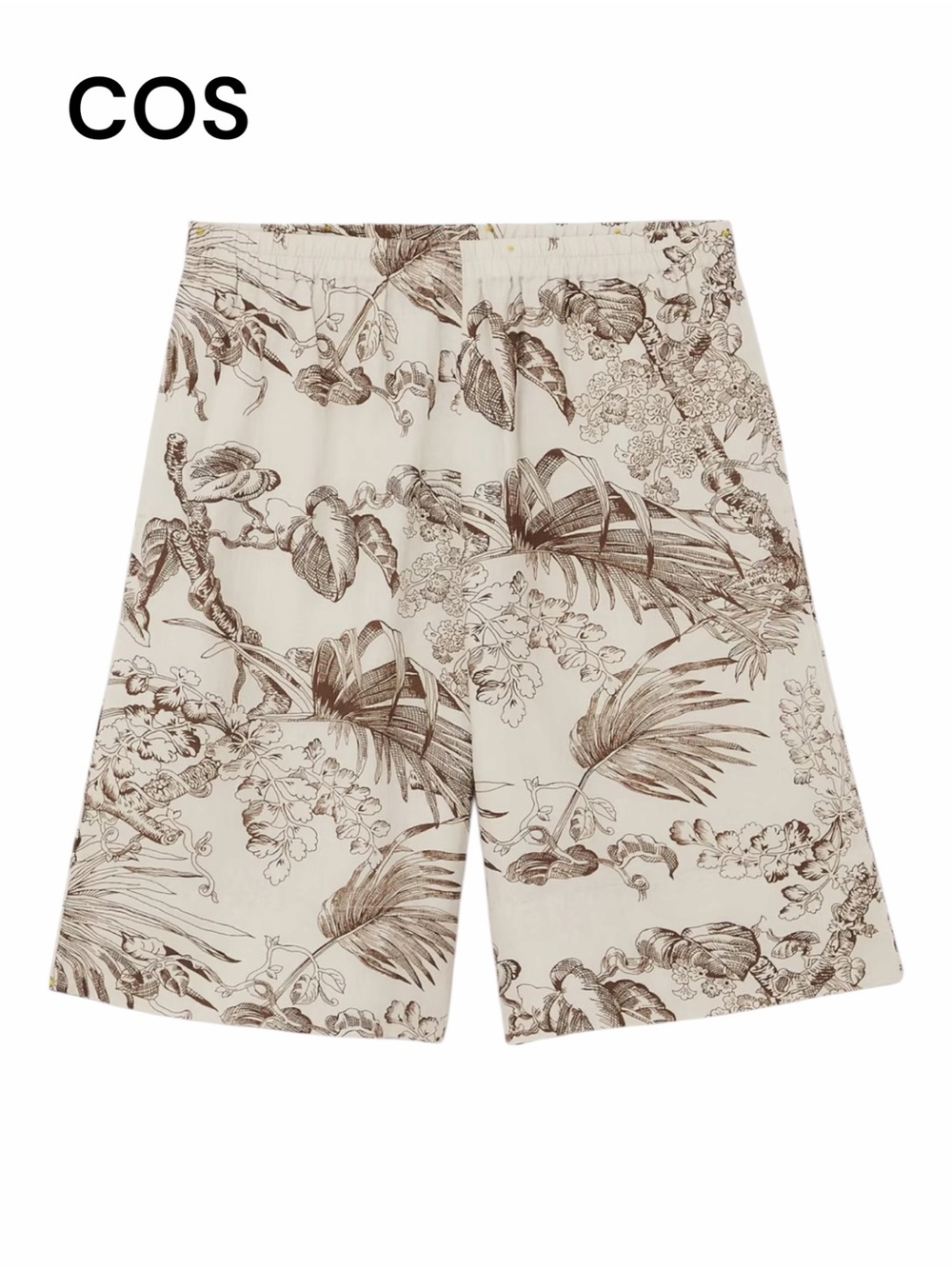 COS Botanical Print Linen Shorts European Linen Size 6 Pockets